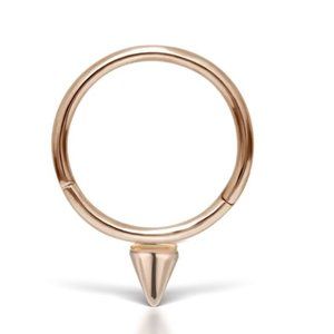 Maria Tash Rose Gold 6.5mm Single Short Spike Hoop Earring